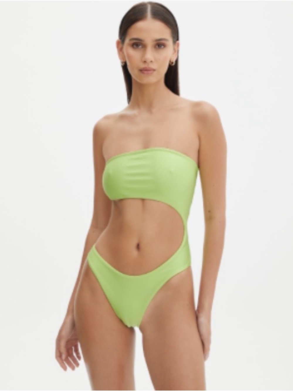 Glassons shimmer strapless Cutout One-Piece Swimsuit